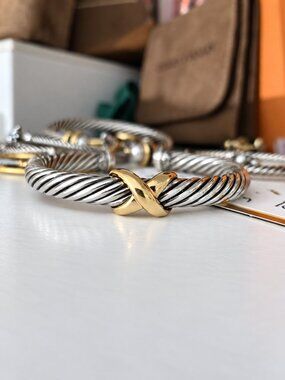 David Yurman X Classic Cable Station Bracelet 7mm